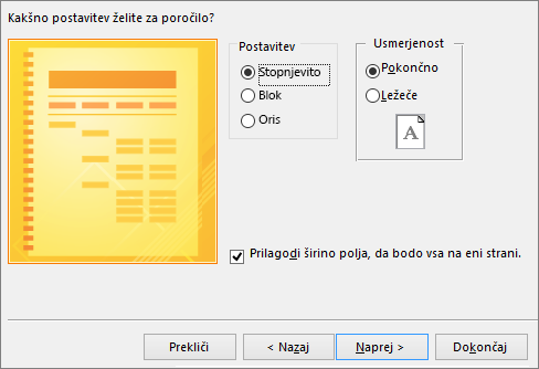 Stran v čarovniku za poročila