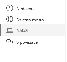 Posnetek zaslona z izbranim mestom datoteke v SharePointu.