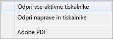 Izberite »Odpri vse aktivne tiskalnike«.