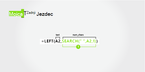 Formula za ločevanje imena in priimka z vezajem