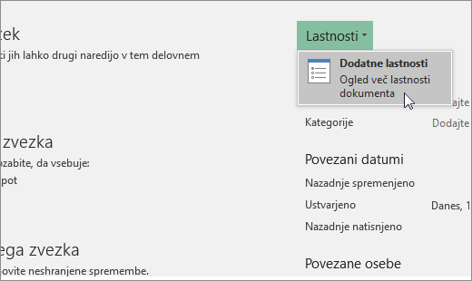 Napredne lastnosti