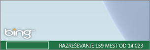 Stanje dodatka Power Map v vrstici Bing