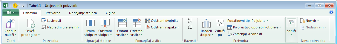Trak urejevalnika poizvedb