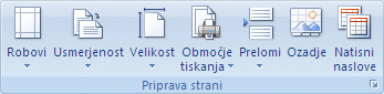 Slika Excelovega traku