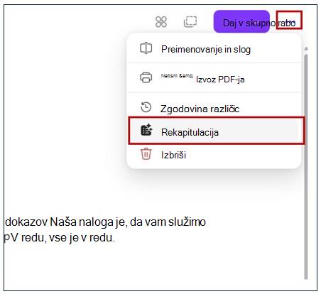 Gumb »Povzemi«
