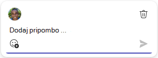 Comment feature in Strani storitve Copilot