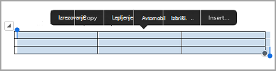 iPad table command bar