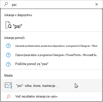 Vnesite v iskalno vrstico, da si ogledate predlagane rezultate