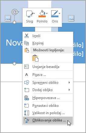 Izberite »Oblikuj obliko«.