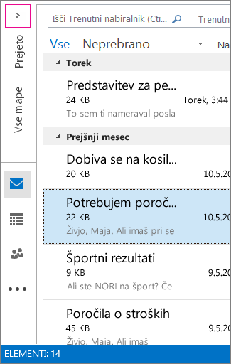 Pogledi kot ikone v minimiziranem podoknu z mapami
