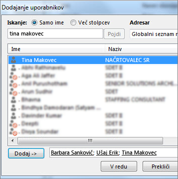Dodajanje ravni dovoljenj uporabnikom