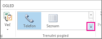Skupina »Trenutni pogled« na zavihku »Osnovno«