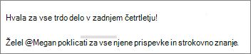 Izberete lahko, da se prikaže samo ime osebe
