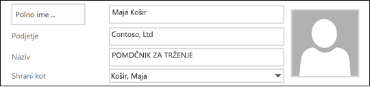 Dodajte sliko stiku.