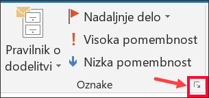 Izberite Več možnosti, da nastavite zamudo dostave.