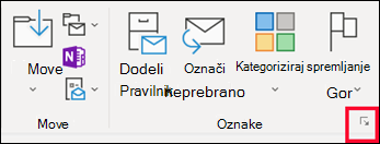 Kliknite možnosti sporočila, da nastavite raven pomembnosti.