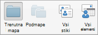 Prikaže možnosti iskanja stikov