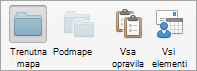 Prikaže možnosti iskanja opravil