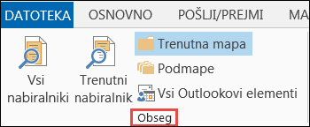 Izberite obseg, da omejite rezultate iskanja