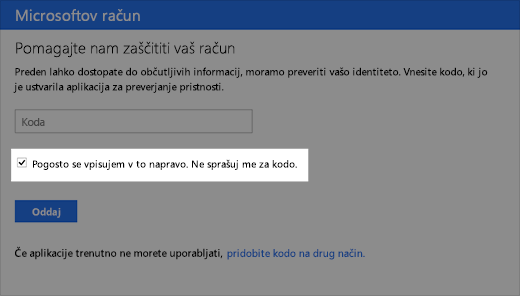 Posnetek zaslona pogovornega okna zaupanja vredne naprave