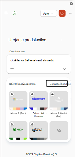 managebrandkits vstopna točka v PowerPointu.