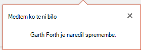 PowerPoint za Office 365 pokaže, kdo je med vašo odsotnostjo spremenil vašo datoteko v skupni rabi.