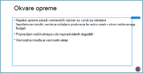 Zaslon postopka sodelovanja v PowerPointu