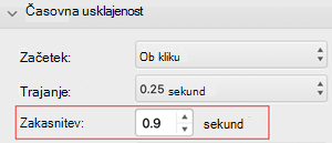 PowerPoint for Mac delay timing menu