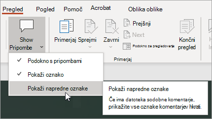 Izberite »Pokaži dodatne oznake«
