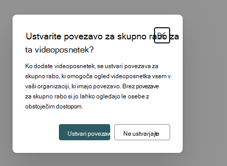 Ustvarjanje povezave za skupno rabo