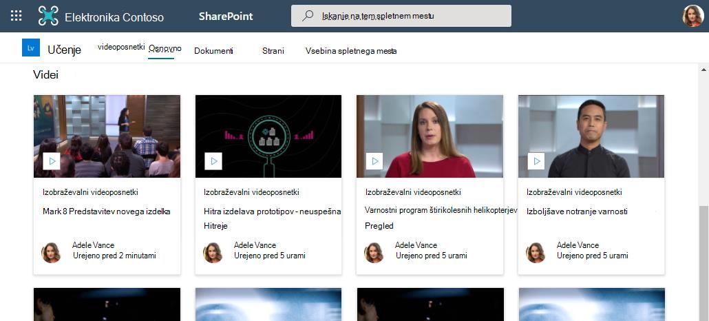 Spletni gradnik označene vsebine, ki prikazuje le videoposnetke