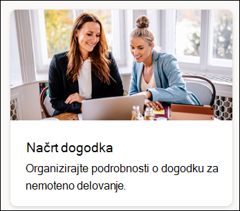 posnetek zaslona načrta dogodka predloge seznama