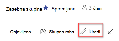 Predogled gumba za urejanje SharePointove strani