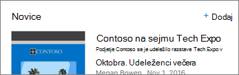 Posnetek zaslona s prikazano povezavo »Dodaj«