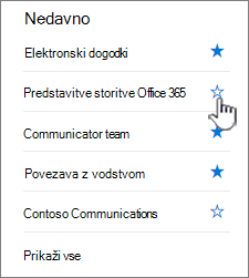Kliknite votl začetek ob mestu, ki mu želite slediti.