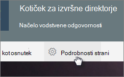 Meni »Podrobnosti strani«