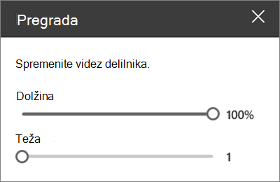 Podokno s podrobnostmi spletnega gradnika ločila v SharePoint Onlineu med urejanjem mesta