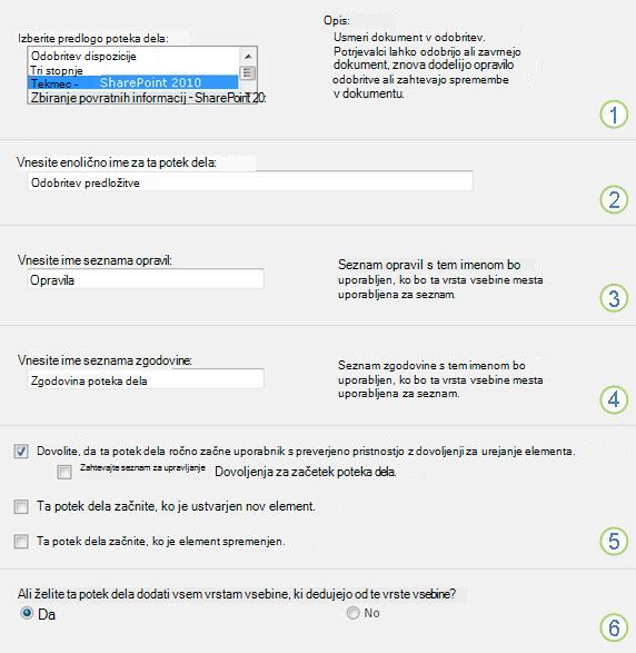 Prva stran obrazca povezave z oštevilčenimi oblački