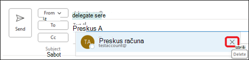 Brisanje e-poštnega naslova za samodokončanje v Outlooku