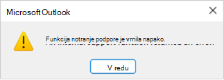 Primer napake pri izmenjavi skupin stikov