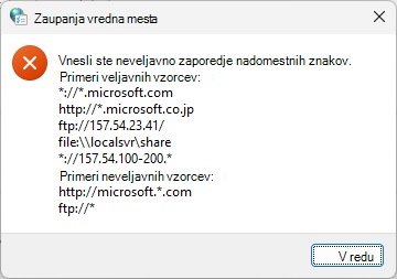 Nadomestni znaki zaupanja vrednih mest