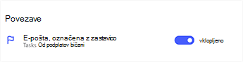 Povezava z zastavico je v nastavitvah zadolžitev preklopljena na vklopljeno