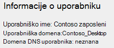 Informacije o uporabniku so prikazane v poročilu o brezžičnem omrežju