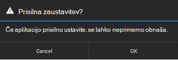 Potrditev prisilnega zaprtja