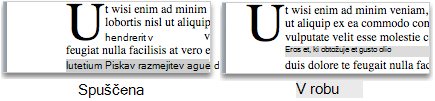 Dropped and in margin capital letters