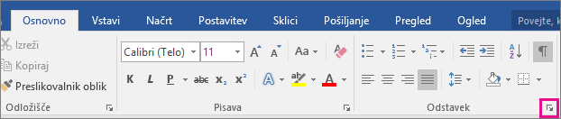 The arrow to open the Paragraph dialog box is highlighted on the Home tab.