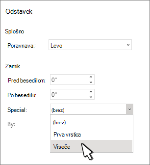 Izbiranje visečega zamika