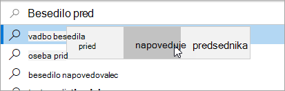 Slika predvidevanja besedila