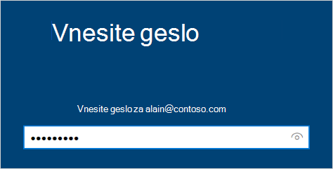 Odprite zaslon za geslo