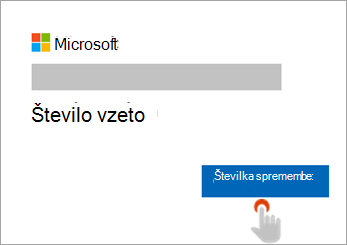 Posnetek zaslona roke, na kateri je izbrana možnost »Spremeni številko«